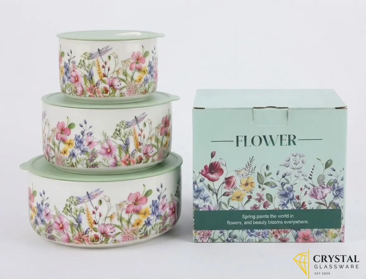 Grace Teaware brand floral ceramic storage bowls — Crystal Glassware Pakistan